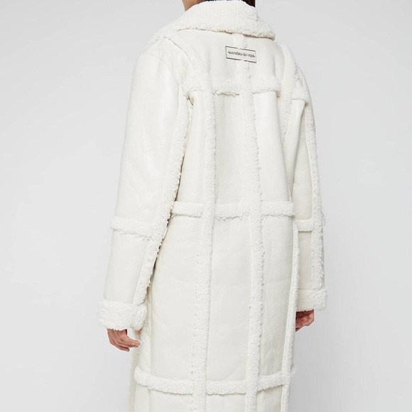 Maniere de voir vegan leather and shearling coat size M NWT *Limited Edition* - Picture 4 of 10